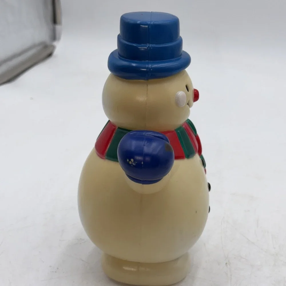 Vintage Christmas Blow Mold Hard Plastic Snowman 8
